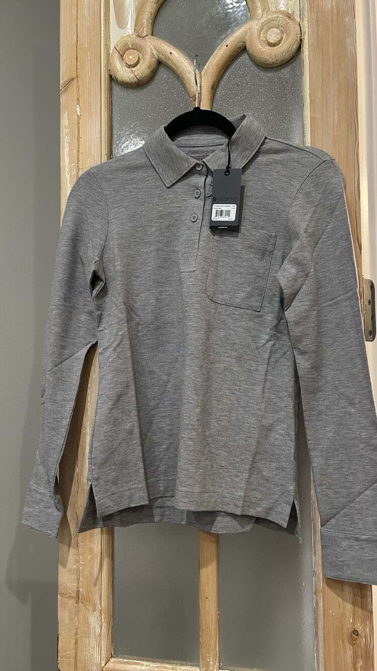 FIGS Technical Pique LS Scrub Polo Size XXS Grey
